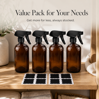 500ml Boston Glass Dispenser Bottles with Pump or Spray Top, 2 or 4 Pack