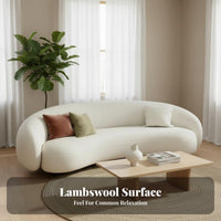 Curved Boucle Sofa Soft Teddy Material Home Furnishing Minimalist and Design Upholstered Couch for Home Dwellers, Partners, Living Room, Boutique