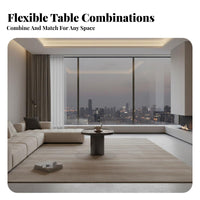 Round Pedestal Table Italian-Inspired Circular Table with Sculptural Base Modern Aesthetic Easy to Clean for Lounge Area