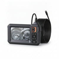 8mm Endoscope Camera with Hard Cable Waterproof Industrial Endoscope with Screen Portable Snake Scope Compact for Mechanics, Plumbers
