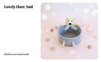 Cute Cottontail Storage Basket Handmade Hare Storage Basket Hare Desktop Bin Handmade Decorative for Infants, Entryway, Bedroom