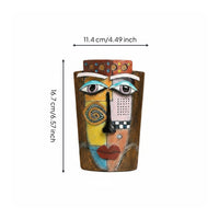 Unique Feline Face Flower Pot Cute Abstract Face Planter Decorative Head Planter Gift Idea for Living Room, Office, Balcony