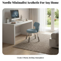 Space-Saving Armless rotating Chair Padded pad Armless Upholstered Caster Chair Ergonomic spinerest Rolling Seat Support for Students, Women, Adults, Dormitory, Study Room, Small Spaces, Vanity Table