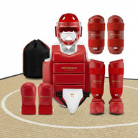 7 Pieces Shock Absorption Karate Pad Set Wear Resistant Sparring Guard Kit Adjustable Fit for Children, Competition, Training