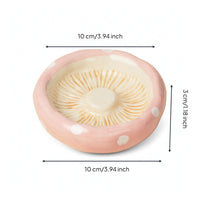 Easy to Clean Ceramic Bowl with Fungus Design Cute Hamster Bowl Gnaw-resistantResistant Food Dish Flat for Hamsters