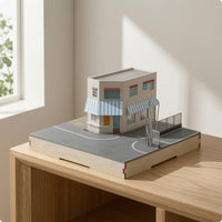 Street-Scene Model with Base Realistic 1/64 Scale Diorama Cityscape Scale Model Building for Display Shelves
