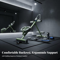 Padded Cushion Ab Crunch Machine Stable Steel Frame Abdominal Exercise Machine Ergonomic Design Sit-up Assist Device Compact & Portable for Beginners