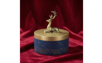 Deer Ornament Incense Burner Gold Wave Pattern Copper Incense Burner Fitted Lid Decor Piece Blue Body