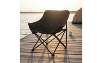 Foldable Moon Chair Armrests Camping Lounge Chair Lightweight Reclining Camping Seat Easy to Clean for Fishing, Picnic