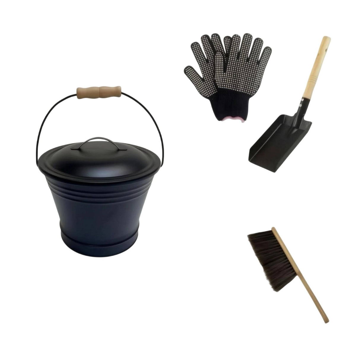 Ash Bucket Set Knitted Cuffs Fireplace Ash Bucket Easy to Clean Hearth Cleaning Gear