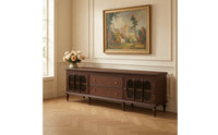 TV Cabinet Oak TV Stand Solid Wood Media Console for Living Room