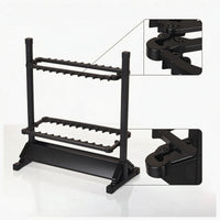 Fishing Rod Rack Freestanding Fishing Rod Rack with EVA Slots Gear Storage Stand Aluminum Organizer Double-Sided for Anglers