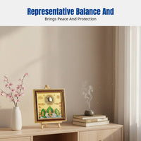 Shanhai Town Bagua Mirror, Round Convex Mirror Hanging Decoration, Hand-Painted Metal Craft, Indoor Outdoor Decor