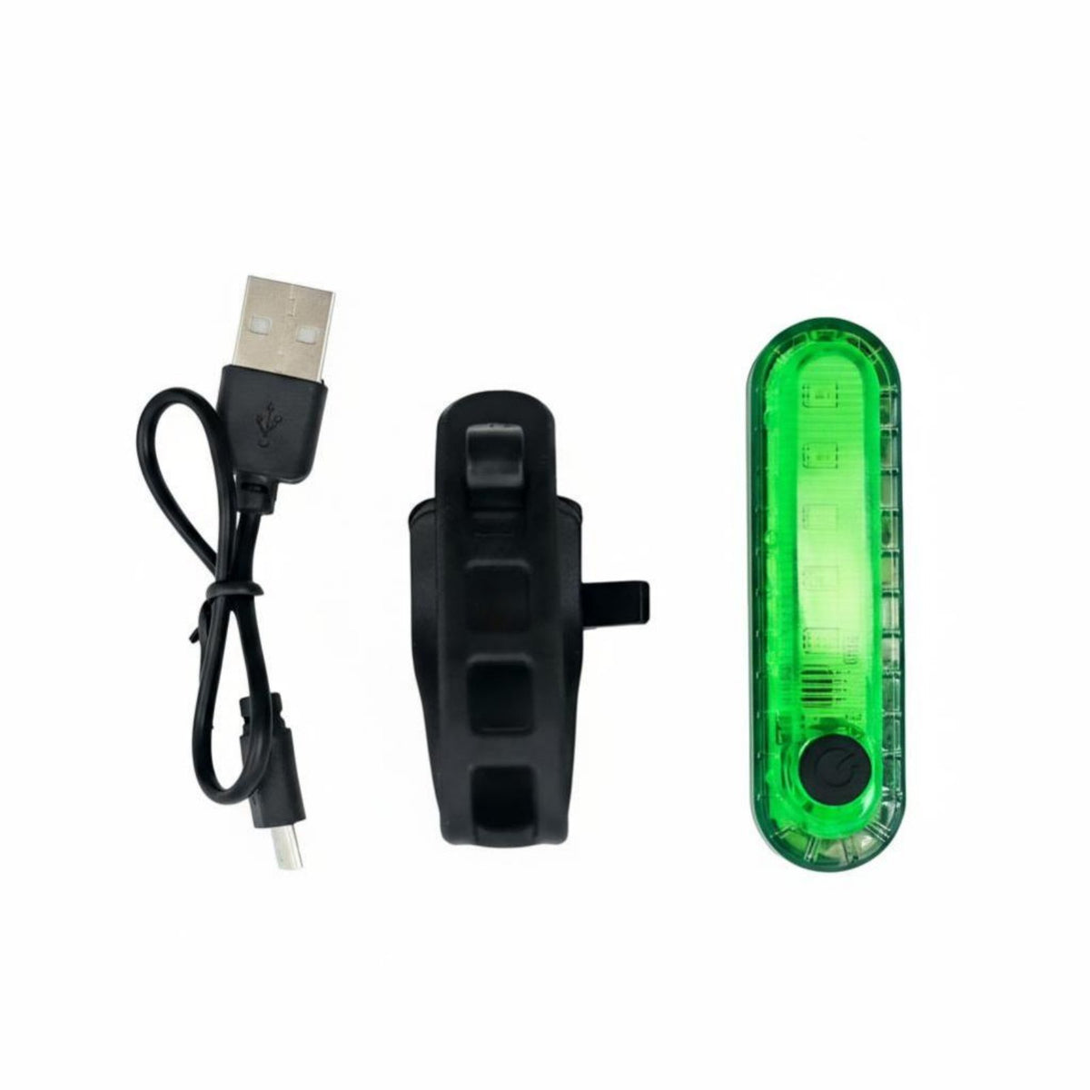 USB Charging LED Bike Adjustable Rear Warning Light for Night Riding, Hiking, Street, Kids Balance Bike, Red/Lime
