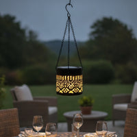 Waterproof Metal Lantern with Cutout Pattern for Pathway