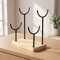 Jewelry Stand with Wooden Base Sturdy Necklace Organizer Stand Sturdy