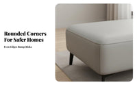 Modern Minimalist Design Padded Footstool Scratch-Resistant Square Padded Footrest Multifunctional Ottoman Solid Wood Legs for Homeowners, Pale Ice Workers, Pet Owners, Living Room, Entryway, Bedroom, Under Desk