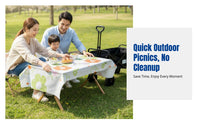 Disposable Tablecloth, Rectangular Waterproof Outdoor Dining Mat, Camping Table Cover, Assorted Designs, Windproof Stickers