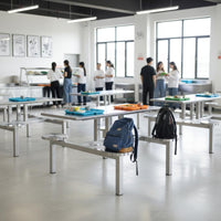 Stainless Steel Dining Table Heavy Duty Commercial Furniture Easy to Clean for Students, Food Court