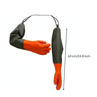 Waterproof Rubber Gloves Thickened Long Rubber Gloves Heavy Duty for Fishing
