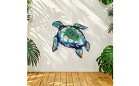 Metal Wall Art with Silhouette Weathered Silhouette Wall Decor Multicolor for Patio, Fence