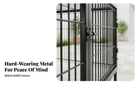 Easy to Clean Heavy-Duty Bar Enclosure Large Space Dog Kennel Rust-Resistant Pet Crate Secure Lock for Chicken Keepers, Breeders, Rabbit Owners, Kennels, Outdoor, Backyard, Balcony