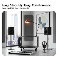 With Wheels Rolling Flight Case Rack High Load Capacity Wheeled Equipment Rack Portable Design Sound System Cabinet Heavy-Duty Construction for Home KTV Users, Audio Engineers, Event Technicians, Live Performances, Stage, Recording Studio, Touring