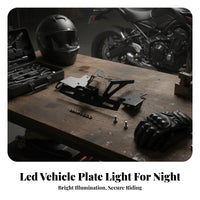 Short Tail License Plate Bracket Matte Black Rear License Plate Bracket Vehicle Accessory Mounting Hardware Wiring Leads