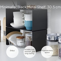 Black Iron Kitchen Organizer Rack, Minimalist Shelf