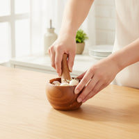 Mortar and Pestle Wooden Mortar and Pestle Set Manual for Home Cooks, Kitchen