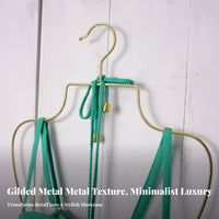 Golden Finish Bikini Display Hanger Sturdy Swimsuit Hanger Elegant Design for Boutique Owners, Beach Shop, Showroom