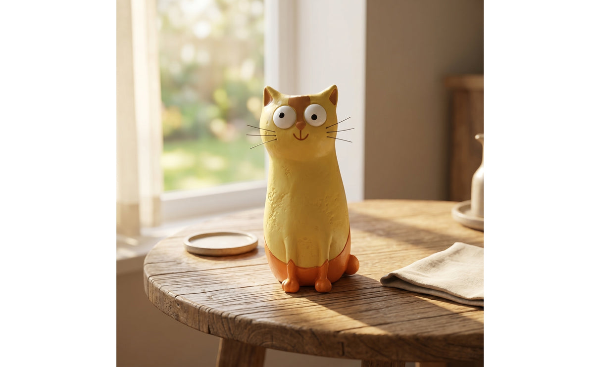 Whimsical Cat Vase Compact Decorative Ornament Playful for Bedside Table