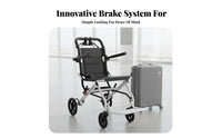Foldable Design Lightweight Travel Wheelchair Wheel Locks Folding Wheelchair Sturdy Steel Frame Portable Mobility Chair Airline-Friendly for Travelers, Caregivers, Daily Use, Medical Appointments, Airport, Outdoors