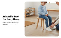 Wooden Stool Stable Low Stool Compact Footstool for Bedroom