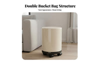 Rolling Trash Can with Lid Wide Opening Mobile Garbage Can on Wheels Round Hinged Lid Waste Bin for Living Room, Kitchen, Restroom