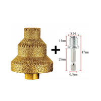 Tapered Tile and Stone Hole Opener Textured Stepped Hole Opener Abrasive Diamond Step Drill Bit Gold Colored