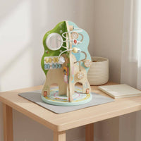 Rotating Activity Tree Educational Busy Toy Rounded Edges Wooden Busy Board for Kids, Classroom