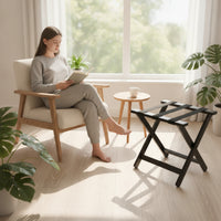 Two-Tier Foldable Luggage Rack with Shelf Freestanding Luggage Rack with Shelf Space-Saving Furniture Collapsible for Guests, Bedroom