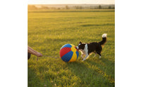 Heavy-Duty Dog Ball with Textile Cover Long-Lasting Inflatable Dog Ball Elastic Toy Deflatable for Dogs