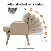Multi-Position Recline Reclining Armchair with Ottoman Adjustable Backrest Armchair and Ottoman Set Ergonomic Design Lounge Chair Long-Lasting Textile for Awayice Workers, Students, Living Room, Bedroom, Reading Nook, Small Areas