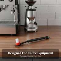 2-in-1 Design Espresso Machine Cleaning Brush Double-Use Coffee Machine Cleaning Brush Sturdy Nylon Bristles for Baristas, Cafe