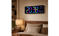 Digital Wall Clock with Temperature Ambient Large Digital Wall Clock Color for Office, Bedroom