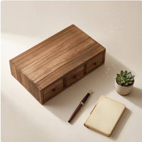Tabletop Drawer Organizer Rectangular Wood Desk Organizer Tabletop Storage Box