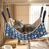Cat Hammock Hanging Cat Bed with Strap, Soft Cloth Material Swing and Cage Hammock, Indoor Resting Area for Kitten and Small Pet Cage