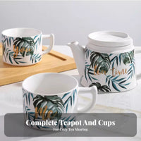 Stackable Tea Set European Design Ceramic Afternoon Tea Set Built-in Strainer