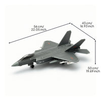 Fighter Jet Model Desktop Aircraft Model with Landing Gear Gray Plane for Office