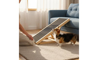 Wooden Dog Ramp Anti-Slip Surface Dog Ramp Sturdy Construction Low Angle Pet Ladder for Indoor