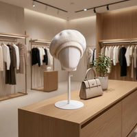 Mannequin Head with Metal Base Pin-Compatible Styling Head Stand textileCovered Hairpiece Stand for Hair Salons
