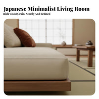 Minimalist Japanese Aesthetic Corner Couch Minimalist Design Walnut Base Sectional Sofa Sturdy Construction Japanese Aesthetic Textile Sofa