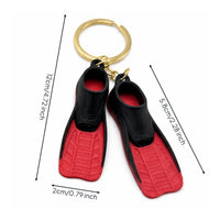 Diving Fins Keychain Textured Mini Swim Fin Key Chain Swim Flippers Key Loop Cute Keychain with Mini Fins Compact for Divers